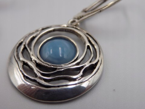 Piękne stare srebrne kolczyki ażurowe AGAT KOŁA srebro VINTAGE biżuteria