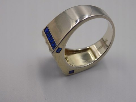 Piękny damski srebrny pierścionek/sygnet AMETYST roz. 16 srebro biżuteria