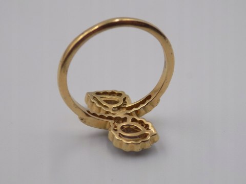 Piękny damski srebrny, pozłacany pierścionek CYRKONIE roz. 23 biżuteria