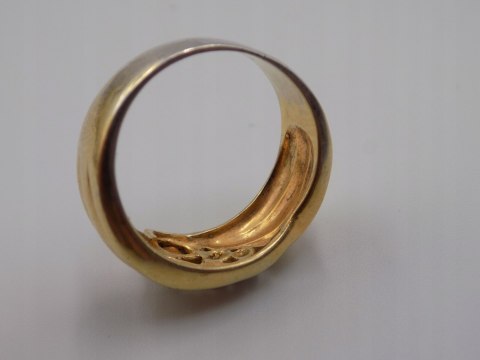 Piękny damski srebrny, pozłacany pierścionek/obrączka CYRKONIE roz. 26/27