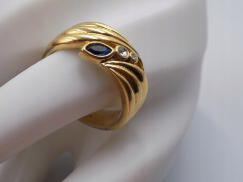 Piękny damski srebrny, pozłacany pierścionek/obrączka CYRKONIE roz. 26/27