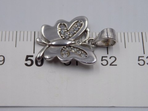 Piękny srebrny wisiorek/zawieszka MOTYL cyrkonie srebro rodowane biżuteria
