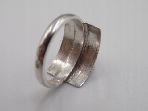 Piękny stary srebrny damski pierścionek BURSZTYN roz.12 biżuteria VINTAGE