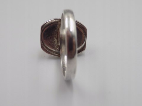 Piękny stary srebrny damski pierścionek BURSZTYN roz.18 biżuteria VINTAGE
