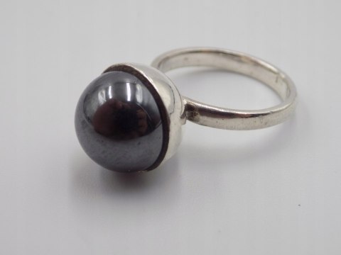 Piękny stary srebrny damski pierścionek KULA roz. 12 biżuteria VINTAGE