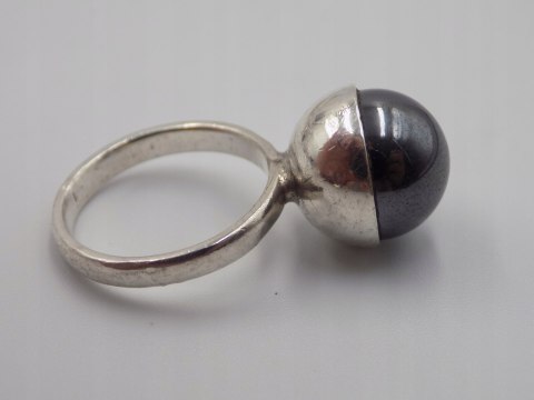 Piękny stary srebrny damski pierścionek KULA roz. 12 biżuteria VINTAGE