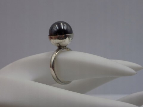 Piękny stary srebrny damski pierścionek KULA roz. 12 biżuteria VINTAGE