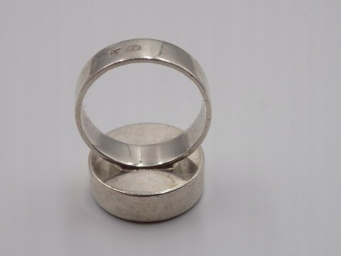 Piękny stary srebrny pierścionek MALACHIT r. 15/16 biżuteria srebro VINTAGE