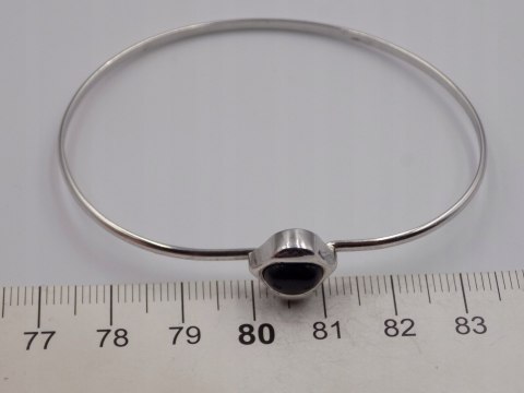 Stara srebrna bransoletka damska TEKA ONYKS - srebro 925 VINTAGE biżuteria