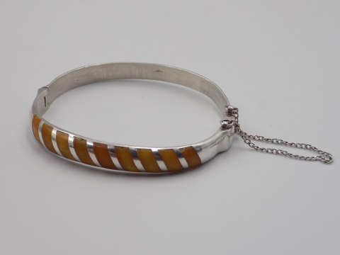 Stara srebrna damska bransoletka KOŁO BANGLA ŻYWICA srebro 925 VINTAGE