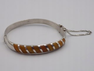 Stara srebrna damska bransoletka KOŁO BANGLA ŻYWICA srebro 925 VINTAGE