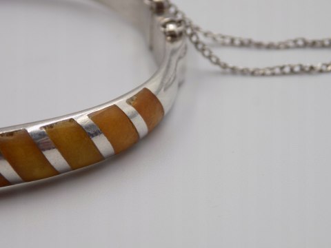 Stara srebrna damska bransoletka KOŁO BANGLA ŻYWICA srebro 925 VINTAGE