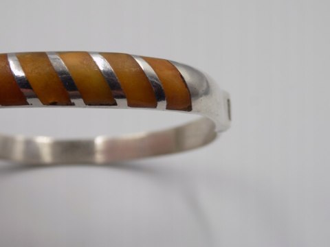 Stara srebrna damska bransoletka KOŁO BANGLA ŻYWICA srebro 925 VINTAGE