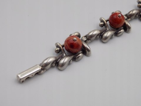 Stara srebrna damska bransoletka KORALOWIEC - srebro 925 VINTAGE biżuteria