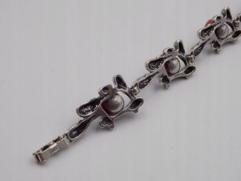 Stara srebrna damska bransoletka KORALOWIEC - srebro 925 VINTAGE biżuteria