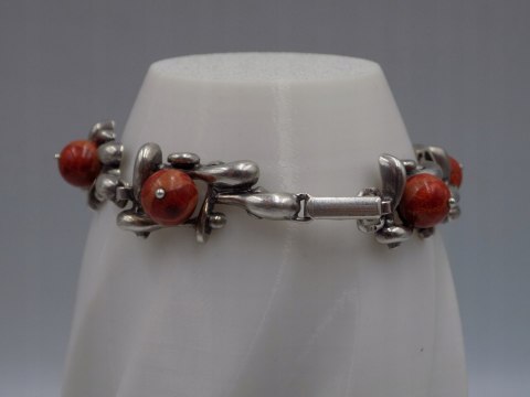 Stara srebrna damska bransoletka KORALOWIEC - srebro 925 VINTAGE biżuteria