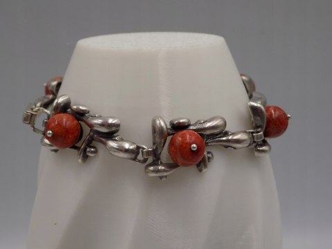 Stara srebrna damska bransoletka KORALOWIEC - srebro 925 VINTAGE biżuteria