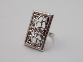 Stary damski srebrny ażurowy pierścionek roz. 10 srebro VINTAGE biżuteria