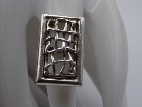 Stary damski srebrny ażurowy pierścionek roz. 10 srebro VINTAGE biżuteria