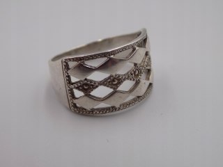 Stary damski srebrny ażurowy pierścionek roz. 19 srebro VINTAGE biżuteria