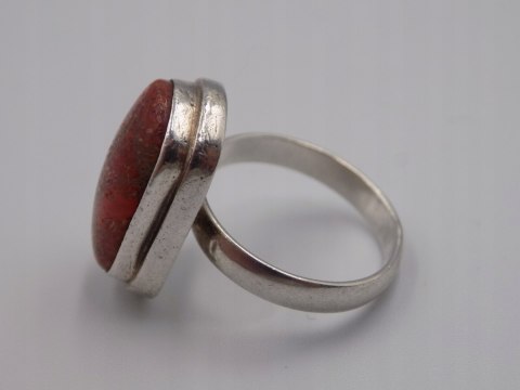 Stary damski srebrny pierścionek KORALOWIEC roz.20 srebro biżuteria VINTAGE