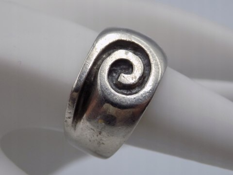Stary damski srebrny pierścionek Ślimak roz. 12 srebro VINTAGE biżuteria