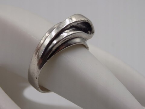 Stary srebrny damski autorski pierścionek/obrączka r.14 srebro 925 VINTAGE