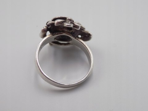 Stary srebrny damski pierścionek RÓŻA roz.12-srebro 925-biżuteria VINTAGE