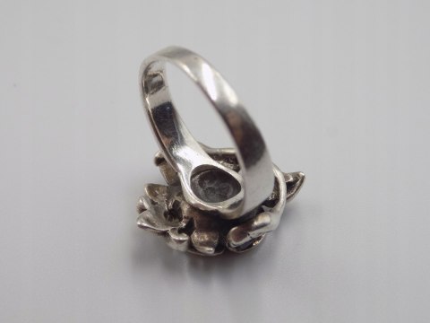 Stary srebrny damski pierścionek RÓŻA roz.12-srebro 925-biżuteria VINTAGE