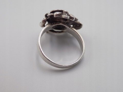 Stary srebrny damski pierścionek RÓŻA roz.12-srebro 925-biżuteria VINTAGE