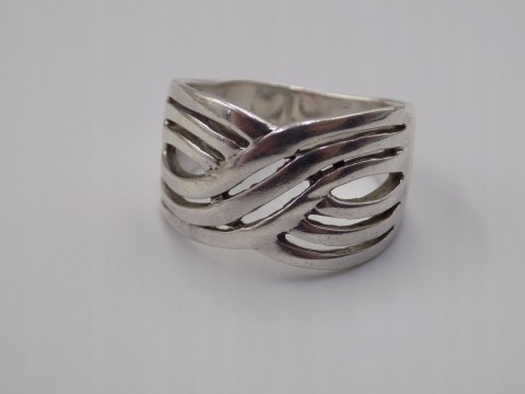 Stary srebrny damski pierścionek obrączka ażurowa r. 22 srebro 925 VINTAGE