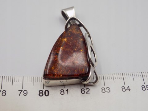 Stary srebrny damski wisiorek/zawieszka BURSZTYN srebro VINTAGE biżuteria