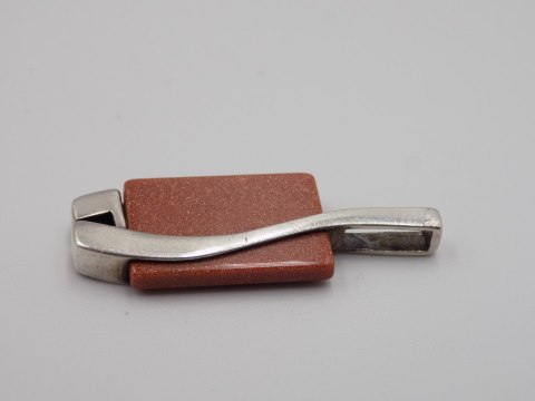 Stary srebrny damski wisiorek/zawieszka PIASEK PUSTYNI biżuteria VINTAGE