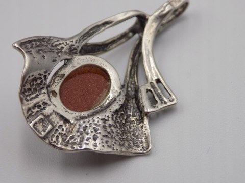 Stary srebrny damski wisiorek/zawieszka PIASEK PUSTYNI oksyda VINTAGE