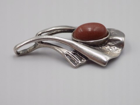 Stary srebrny damski wisiorek/zawieszka PIASEK PUSTYNI oksyda VINTAGE