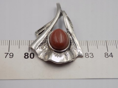 Stary srebrny damski wisiorek/zawieszka PIASEK PUSTYNI oksyda VINTAGE