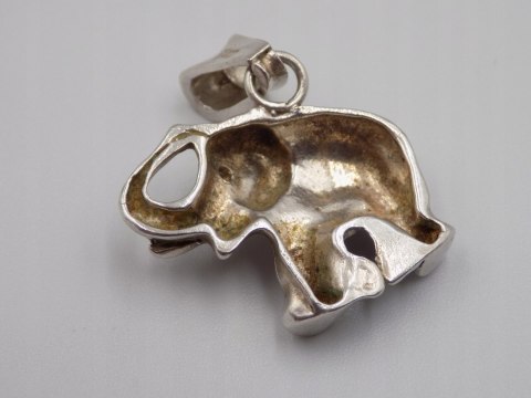 Stary, srebrny, damski wisiorek/zawieszka SŁOŃ srebro 925 VINTAGE biżuteria