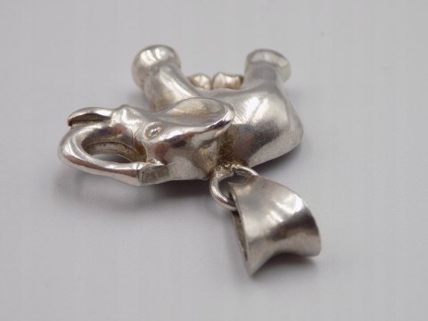 Stary, srebrny, damski wisiorek/zawieszka SŁOŃ srebro 925 VINTAGE biżuteria