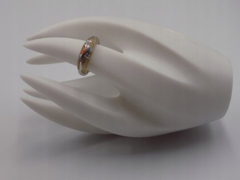 Stary srebrny pierścionek AKRYL cyrkonie roz.12 srebro biżuteria VINTAGE