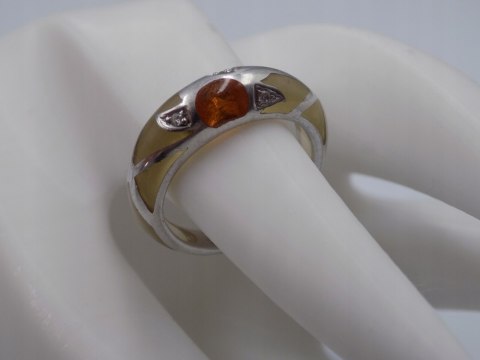 Stary srebrny pierścionek AKRYL cyrkonie roz.12 srebro biżuteria VINTAGE