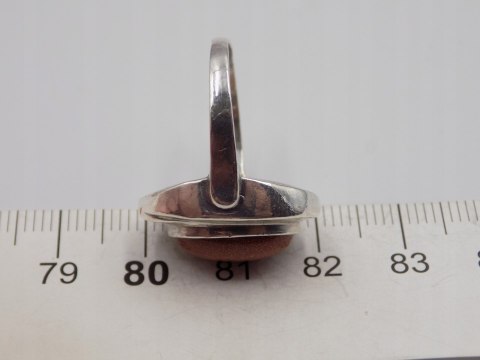 Stary srebrny pierścionek PIASEK PUSTYNI cyrkonie roz.14 biżuteria VINTAGE