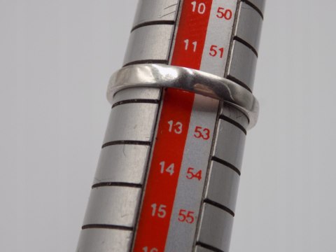 Stary srebrny pierścionek czarna KULA cyrkonie roz.12 biżuteria VINTAGE