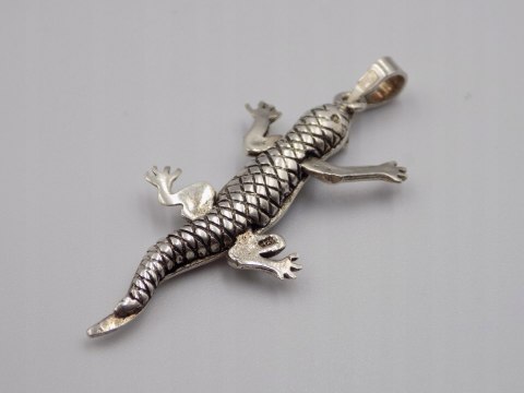 Stary, srebrny, wisiorek/zawieszka JASZCZURKA srebro 925 VINTAGE biżuteria