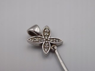 Stary srebrny wisiorek/zawieszka MASA PERŁOWA + CYRKONIE srebro VINTAGE