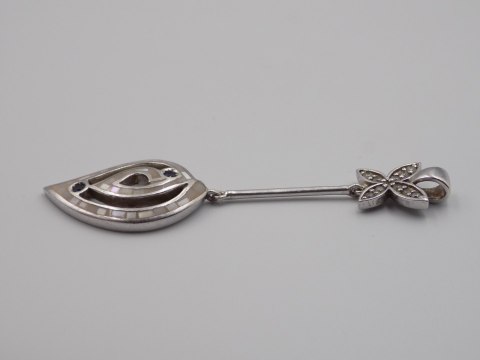 Stary srebrny wisiorek/zawieszka MASA PERŁOWA + CYRKONIE srebro VINTAGE