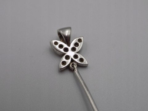 Stary srebrny wisiorek/zawieszka MASA PERŁOWA + CYRKONIE srebro VINTAGE