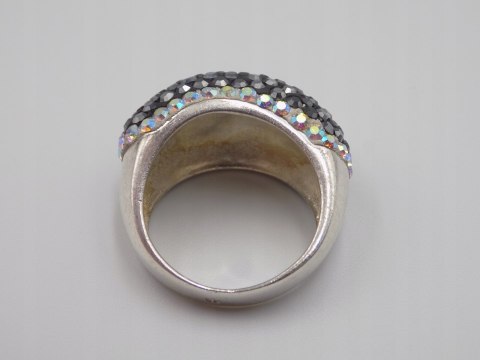 Bajeczny damski srebrny pierścionek CYRKONIE roz. 18/19 srebro 925 VINTAGE