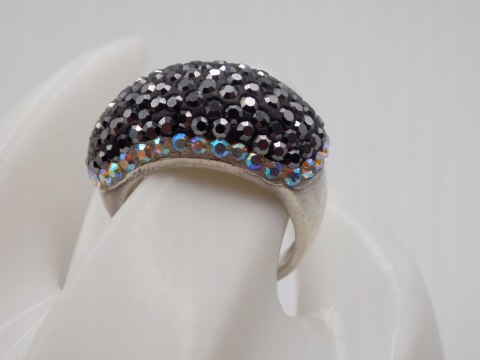 Bajeczny damski srebrny pierścionek CYRKONIE roz. 18/19 srebro 925 VINTAGE