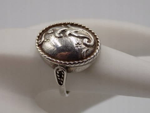 Bardzo stary, piękny, srebrny pierścionek roz. 16 srebro VINTAGE biżuteria