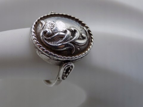 Bardzo stary, piękny, srebrny pierścionek roz. 16 srebro VINTAGE biżuteria